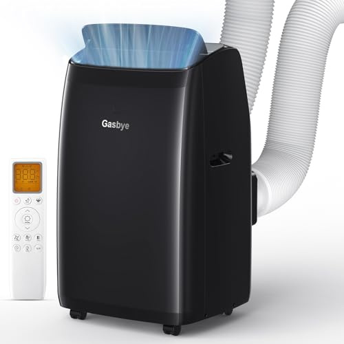 Gasbye Double Hose Portable Air Conditioner, [2025 Updated] Full DC Inverter Compressor, Energy Saving 13.6 CEER, Low Noise (45 dB), Cools Rooms Up to 46.5 m²