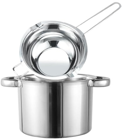 Melting Pot - 1000ML Double Boiler and Stainless Steel 2800ML Double Handle Pot Set, Large Baking Tools for Melting Chocolate, Butter, Candy and Candle