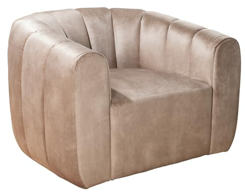 riess-ambiente.de Drehbarer Design Sessel Babylon 360° Champagner Samt Lounge Cocktailsessel, Clubsessel mit Drehfunktion