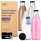 Glass Milk Bottles with Lids 1L - 4 Pack Reusable Milk Bottle for Beverages, Sauces, Storage Container and Decor - Leakproof Glass Bottles with Lids, Labels and Pen (Black Lid)