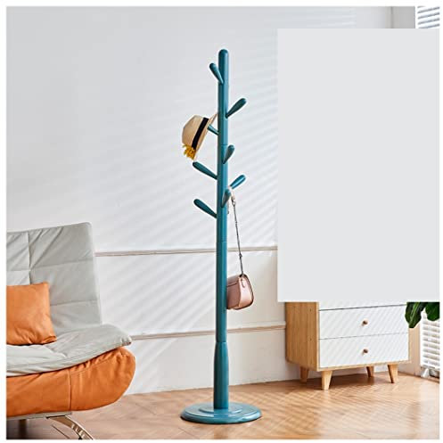 GOOPEEG Porte-manteau de Sol Porte-manteau En Bois Autoportant Avec 9 Crochets Hall D'entrée Chambre Stand Arbre Porte-manteau Pour Vêtements Chapeau Écharpe Support de Vêtements Indépendant(D)
