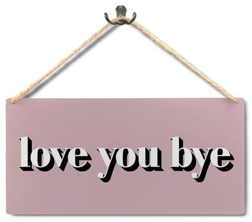 Grapehiker Hallway Decor for Walls - Love You Bye Wooden Sign, Above Door Wall Decor, Love You Bye Wood Signs for Home Wall Decor, Love Signs for Home Decor 12x6 Inches