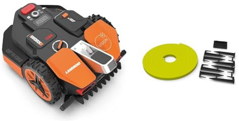 WORX Vision WR208E.1 Robot Tagliaerba a batteria 20V Area di Taglio 800mq senza filo perimetrale & WA0872 Vision - Banda Magnetica Off-Limits per robot tosaerba Landroid VISION