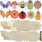 Tedasriyc 30 Stück 3D Unvollendete Holz Geburtstags Bastelset Tiere Kinder Kreativsets Holz Anmalen Kinder Hängend Kunsthandwerk Bastelset Holzblumen für DIY Handwerk Wohnzimmer Balkon Garten