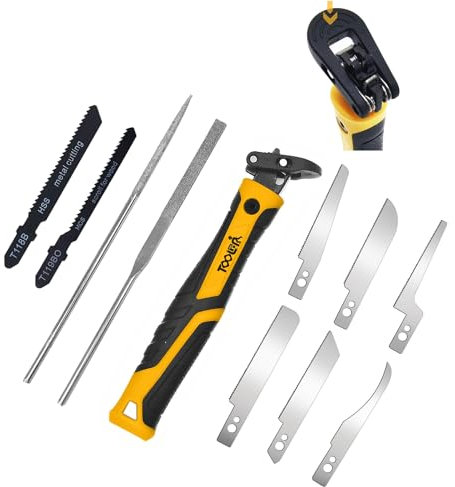 TOOLAN: 10-in-1 Mini Hand Saw with Curved Saw, File Set. for Wood, Metel, Plastic, Sheetrock. Portable File Set