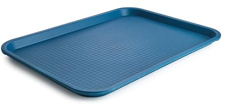Lacor - 66993 - Bandeja Servicio Fast Food, Bandeja para Servir Comida, Polipropileno, Libre de BPA, Apilable, Resistente, Superficie Antideslizante, Apta para Lavavajillas, Color Azul, 35x27 cm