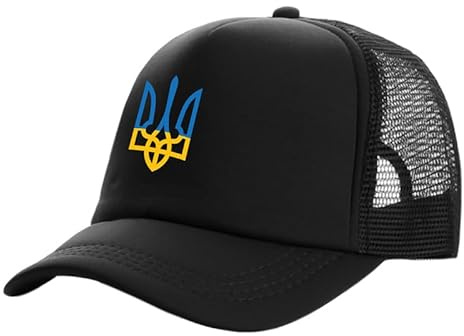 HZCRAES Trucker-Baseball-Cap – Ukrainische Einfarbige Kappe, Leichte, Verstellbare Netzkappen, Polo-Stil, Klassische Sport- Und Freizeitkappe, Sommer-Sonnenhut Für Unisex, Schwarz, Einheitsgröße