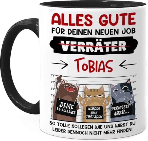 Tassenliebling® Abschiedsgeschenk Kollegen Tasse personalisiert - Abschied Kollege Kollegin Tasse - Alles Gute für Deinen Neuen Job Verräter - Lustige Bürotasse zum Jobwechsel