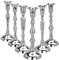 Murago - 6er Set Kerzenständer ca. 20cm Silber farbig - Kerzenleuchter große Leuchter Silberne Metall Kerzenhalter für Stabkerzen Metall Deko Hochzeit für besondere Anlässe Tischdeko Esstisch