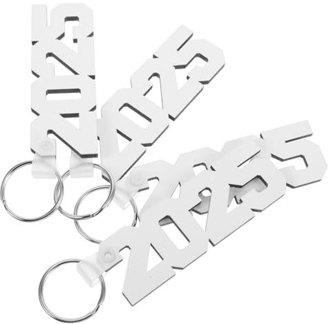 BESTYASH 10Pcs 2025 Porte-Clés Numérique Porte-Clés Porte-Clés Pour Le Nouvel An Porte-Clés Pour L'Artisanat Porte-Clés En Forme D'Année Porte-Clés Gravables Porte-Clés De Transfert De