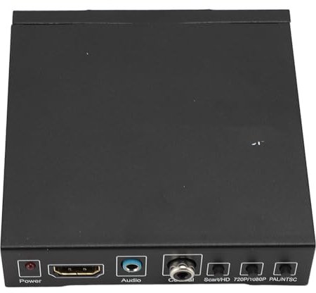 Convertitore Video HD, Adattatore Convertitore Audio Video da SCART 1080P a HDMI, Sostituzione Convertitore Audio HDMI RGB per la Casa (Spina europea)