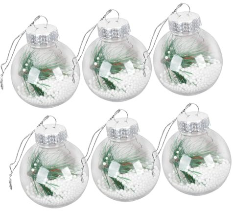 IMIKEYA 6stücke Transparente Weihnachtskugeln Zum Basteln Mit Durchsichtigen Ornamenten Für Weihnachtsbaumdeko Wiederverwendbarer Für Dekorationen