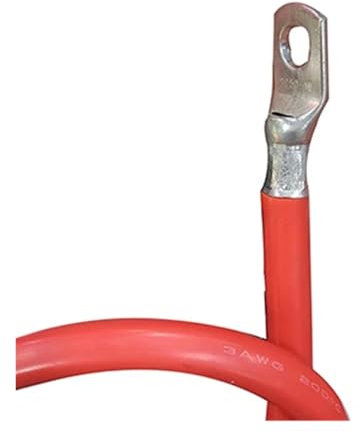 Matériel de communication Fil de batterie au Lithium 4AWG 6 7 8 AWG, gaine en Silicone, cordon d'alimentation de batterie carré 12 16 25 avec Terminal ligne en silicone Fils et câbles(Red,100 CM_4AWG