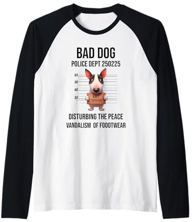 Mug humoristique Bull Terrier pour amoureux des chiens Manche Raglan