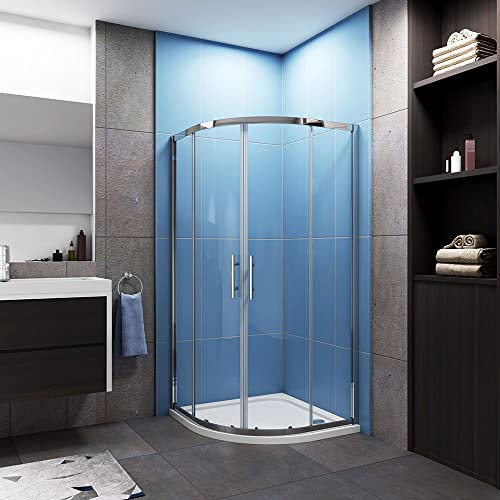 760x760x1900mm quadrant shower enclosure cubicle with 760x760mm shower tray waste riser kit