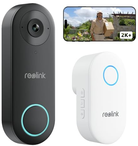 Reolink 5MP Video-Türklingel WiFi mit Chime (Generalüberholt) | 5MP Kabelgebundene Türklingel mit Kamera, 2,4/5GHz WLAN, Personenerkennungsalarme, 180° Ultraweitwinkel, 2-Wege-Audio