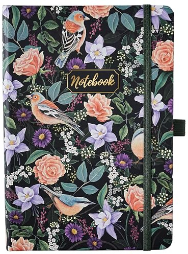 Indeme Notizbuch A5 - Vögel und Blumen