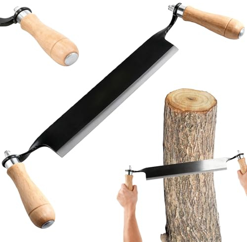GBKDQQ Coltello da traino per legno: 8 pollici Multifunzionale coltello con manici in legno, coltello da traino, ferro per la lavorazione del tronco d'albero, spelucchino per la lavorazione del legno