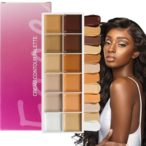 Korrektur Korrekter Creme - 12 Foundation Farben Palette | Professionelle Make -up -Palette Für Dunkle Kreise, Reife Haut Und Unvollkommenheiten | Ideales Hochzeit, Büro, Abend Oder Reisen, Hals