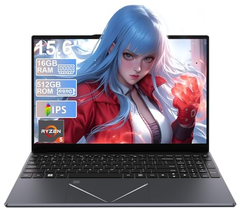 15.6'' Laptop 16GB DDR4 512GB SSD,Ryzen 3500U Processor,Fingerprint Reader | Computer PC with USB 3.0*2 , HDMI, TF Card Slot, Type-C. Backlit Keyboard with Numeric Keypad, Ideal for Student and Business