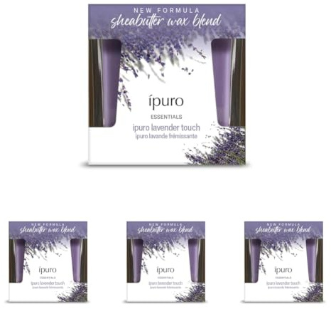 ipuro Essentials Duftkerze LAVENDER TOUCH 125 g - Duftkerze im Glas entspannend mit Lavendel & Zitrus Duft - 23h Brenndauer, langanhaltend - dekorative Raumduft Kerze für Wohnzimmer, Schlafzimmer
