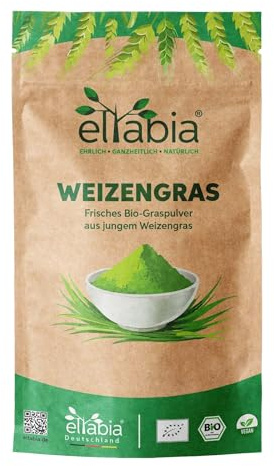 Poudre d'herbe de blé bio moulue 500 g | Poudre d'herbe de blé issue de l'agriculture allemande | 100 % pure sans additifs (DE-ÖKO-007)