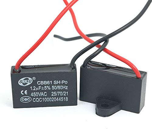 DollaTek 2Pcs CBB61 1.2uF 450V AC 50/60Hz Condensador Corriente del Motor de Ventilador del acondicionador de Aire
