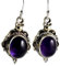Navya Craft Amethyst Stein Ohrhänger, handgefertigter Boho Schmuck aus 925 Sterling Silber, ovaler Edelstein Schmuck mit Februar Geburtsstein, Geschenk für ihren Geburtstag