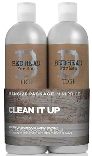 TIGI Bed Head For Men Tween „Clean It Up“ Shampoo im Doppelpack, 2 x 750 ml