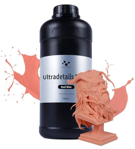 NOVA3D Ultra Precision Harz Rot Wachs Farbe Harz SLA UV-Härtung mit hochpräziser schneller Aushärtung für LCD 3D-Drucker, 405nm Harz Zahnschmuck Design Ultral-Details Photopolymerharz 1000g