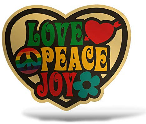 ERREINGE Love Peace Joy Aufkleber aus Vinyl, für Wand, Laptop, Auto, Motorrad, Wohnmobil