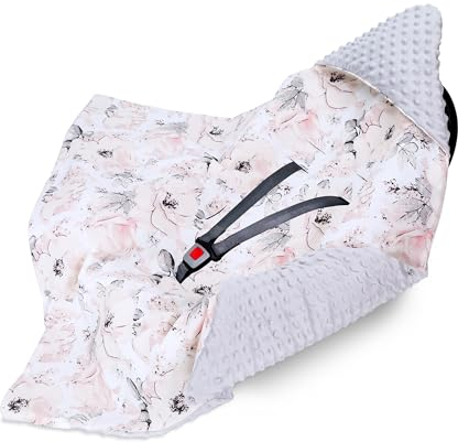Einschlagdecke Babyschale Baby Decke 90x90 cm - Fußsack Blanket für Kinderwagen und Autositz Sommer für Neugeborenen und Kleinkinder Einschlagsdecken für 3 und 5 Punkt Gurt Minky