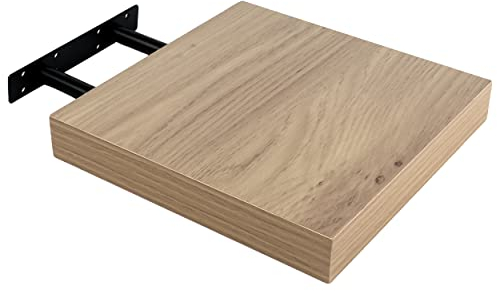 H HANSEL HOME étagère Murale Flottante 25x25x4cm Couleur chêne, Étagère Murale décoratif Fixation Invisible Charge maximale 5 kg