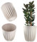 KADAX Pot de Fleurs Moderne en Plastique avec Matériaux Naturels, Motif Géométrique, Rond avec Insert, pour l'Extérieur (∅ 30 cm, Blanc)