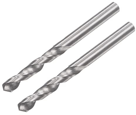 sourcing map Solid Carbide Drill Bits, 3.5mm C2/K20 Tungsten Carbide Jobber Drill Bits Straight Shank Drilling Tool for Stainless Steel Aluminum Iron Metal Plastic 2pcs
