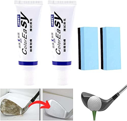 Endxedio Instant Golf Grip Repair Cleaner,Effectively Remove Scratch from Golf Club,Golf Club Cleaning Agent with Sponge,for Touch Up,Fill in,Customize or Renovate Your Clubs (2pcs)