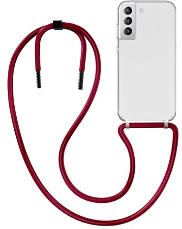 MyGadget Handykette für Samsung Galaxy S21 - [ Hülle mit Band abnehmbar & verstellbar ] - Handyhülle mit Handyband zum Umhängen Schnur Case Schutzhülle - Wein Rot