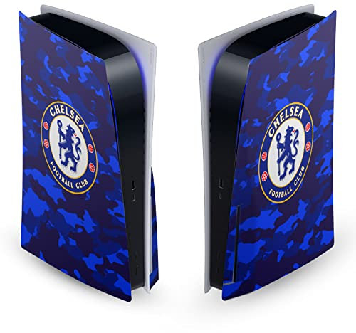 Head Case Designs Offizielle Chelsea Football Club Camouflage Kunst Vinyl Frontplatte Haut Gaming Aufkleber kompatibel mit Sony PlayStation 5 PS5 Disc Edition Console