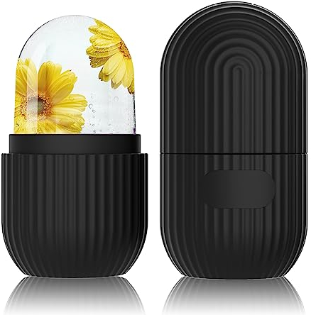 GeeRic Ice Roller,Ice Roller,GesichtGesichtsmassag,Facial Eisroller, Gesicht Straffung, Anti-Aging Falten Straffen Dunkle Ringe Reduzieren Muskelkater (Schwarz)