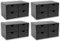 OSCO Black Faux Leather 4 Drawer Chest | 4 Pack | Stationery Organiser | Stackable | Makeup Container | Jewellery Box | Not A4 Size | H18.5 x W33 x D20.5 cm |