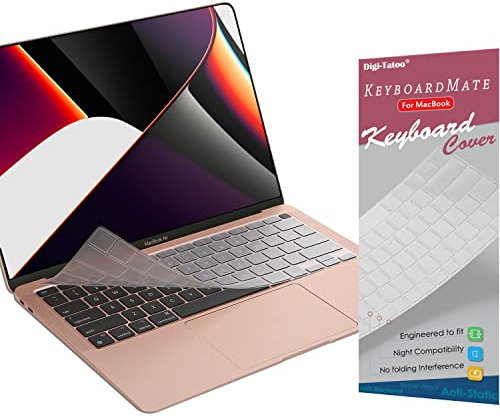 US English Layout Keyboard Cover Compatible with Old MacBook Air 13 (Model A2337/A2179, 2021 & 2020 Release, M1 Chip), Thin 0.18mm, Keyboard Protector Skin Film Membrane