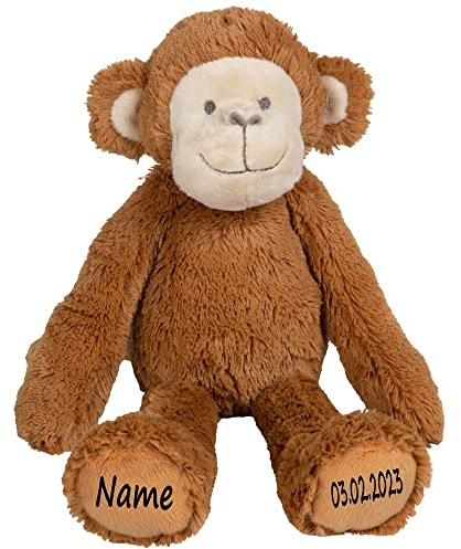 Elefantasie AFFE Stofftier mit Name und Geburtsdatum personalisiert Kuscheltier Äffchen