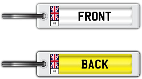 GB Personalised Registration Number Plate Keyring Any Name or Text