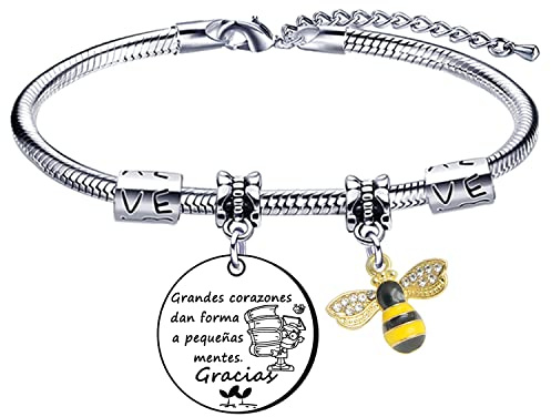 Lumengqi Pulsera con Grabado para Graduación Regalos Cumpleaños, dia del Maestro, acción de Gracias