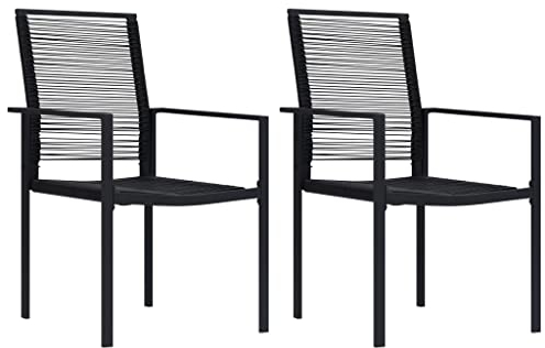 Bussandri Exclusive - Gartenstühle 2 STK. PVC Rattan Schwarz