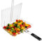 Tragbarer Grillkorb, EISINLY BBQ Grillkorb für Outdoor-Grill mit abnehmbarem Griff, Edelstahl Camping Kochen Grillzubehör für Huhn Fisch Gemüse