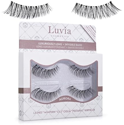 Künstliche Wimpern natürlicher Look mit Wimpernkleber - Luvia Cosmetics - Vegan Lashes Duo - Aurora