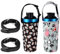 Bulckrew 2 x Water Bottle Neoprene Bag 850 ml - Bottles Thermal Case Bags Insulated Neoprene Bottle Cover with Adjustable Shoulder Strap (Cat Dog)