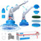 Electric Spin Scrubber, SIMWAL Electric Cleaning Brush with 7 Replaceable Heads, 2 Adjustable Angle Power Scrubber with Long Handle for Hard-to-Reach Area,400RPM Spin Scrubber for Bathroom/Stove/Car