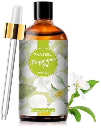 PHATOIL White Musk Fragrance Oils for Aromatherapy, Essential Oils for Diffusers for Home, Perfect for Candle Making, Soap Making and DIY Scented Products - 100ml